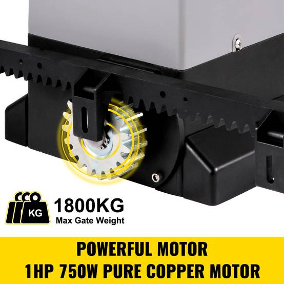 VEVOR Ouvre-Porte Coulissant 1800 kg, 7 m, 4 télécommandes et contrôle APP, moteur électrique, kit sécurité. - Image 4