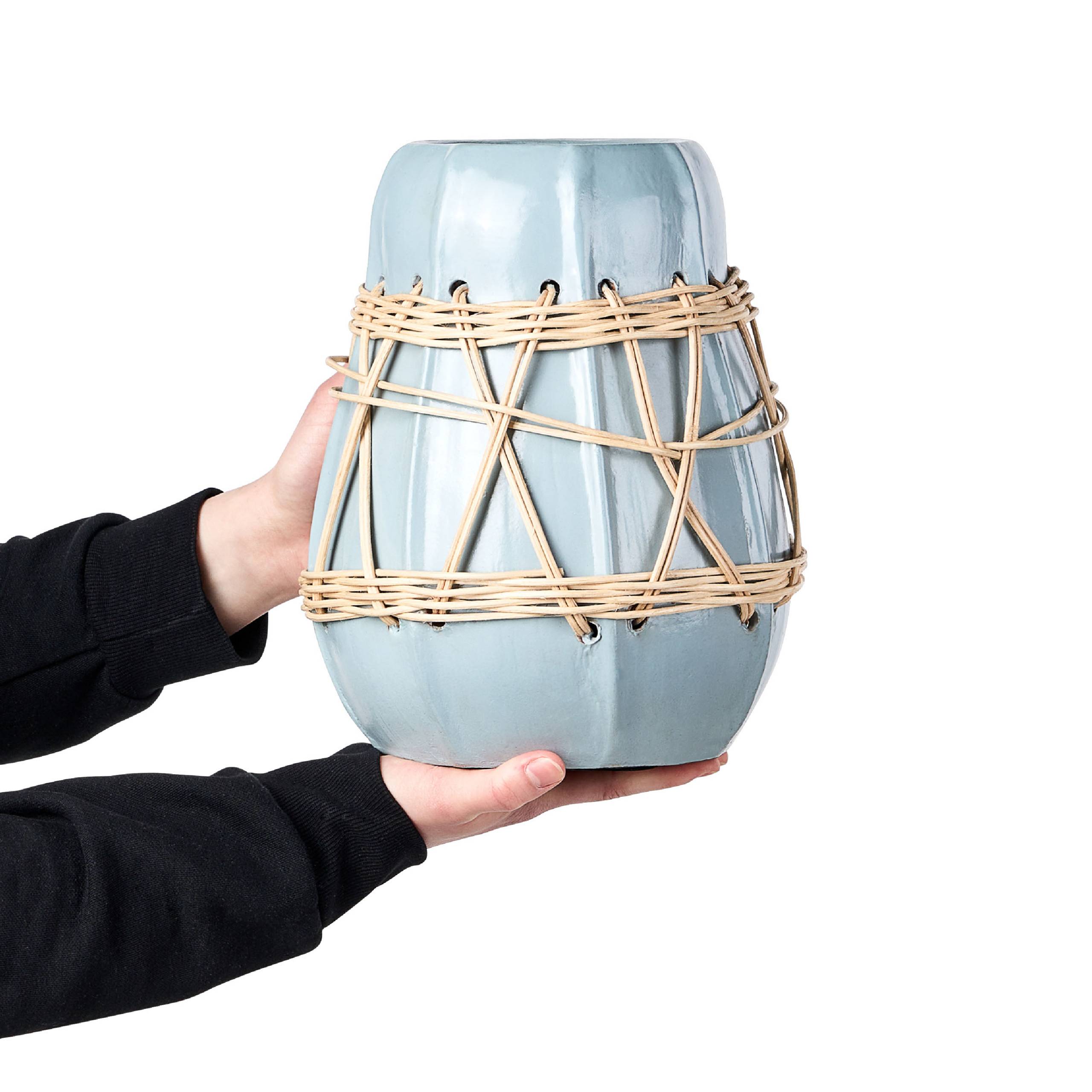 Beliani - Vase décoratif Terre cuite Bleu KAMERING - 22x22x27- Beliani - Image 4