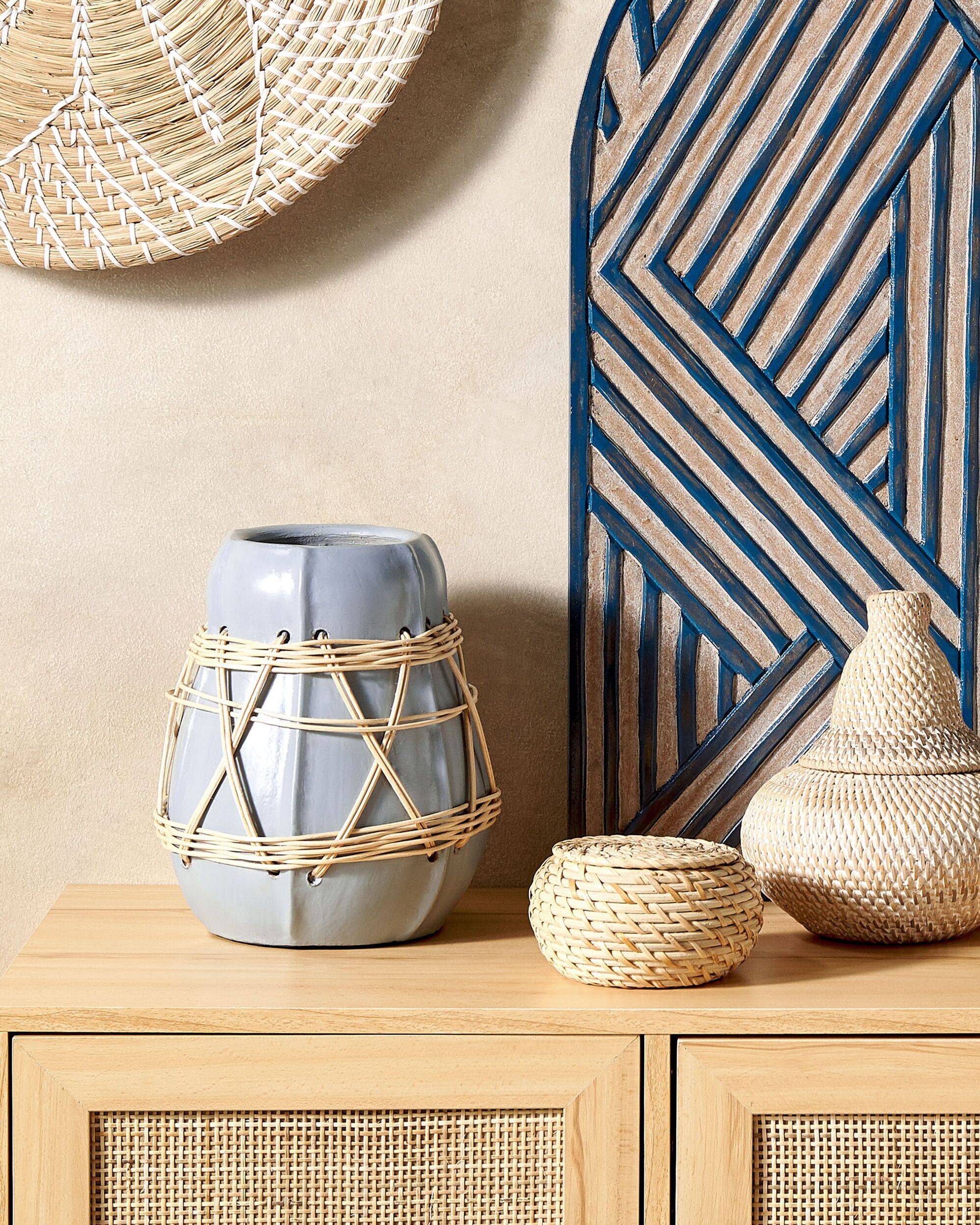 Beliani - Vase décoratif Terre cuite Bleu KAMERING - 22x22x27- Beliani