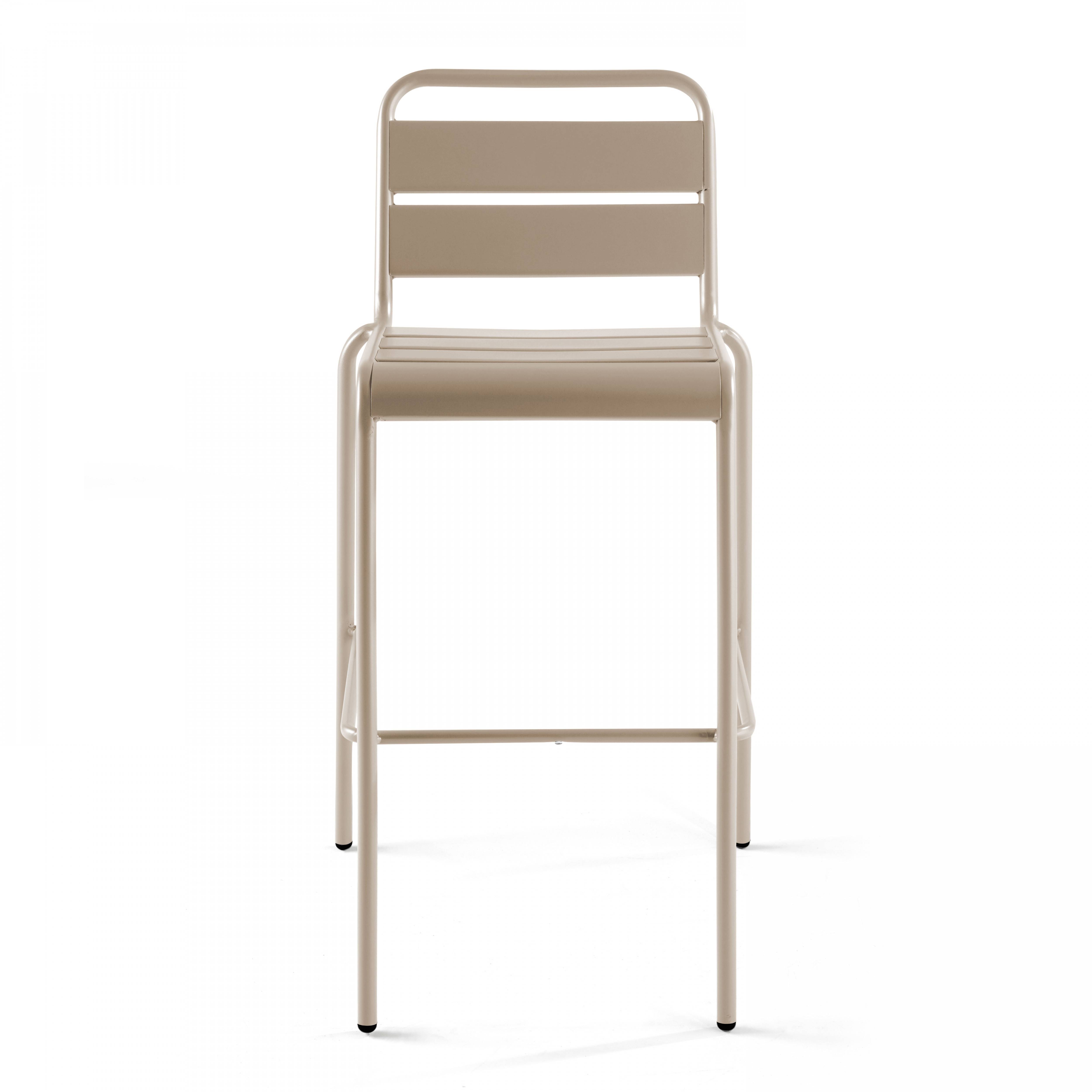 Oviala - Chaise haute de jardin en métal taupe Palavas - Oviala - Imagen 5