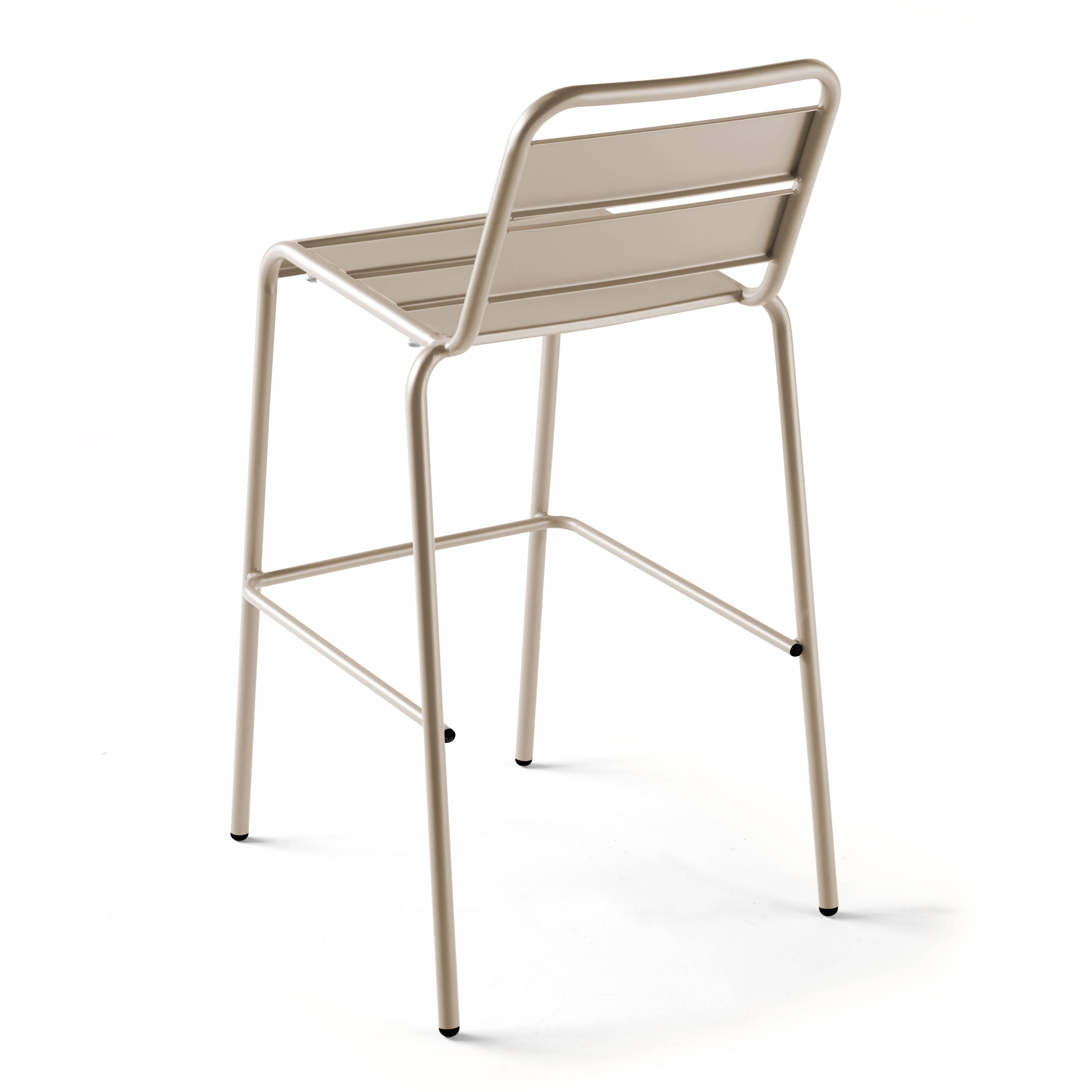 Oviala - Chaise haute de jardin en métal taupe  Palavas - Oviala - Imagen 2