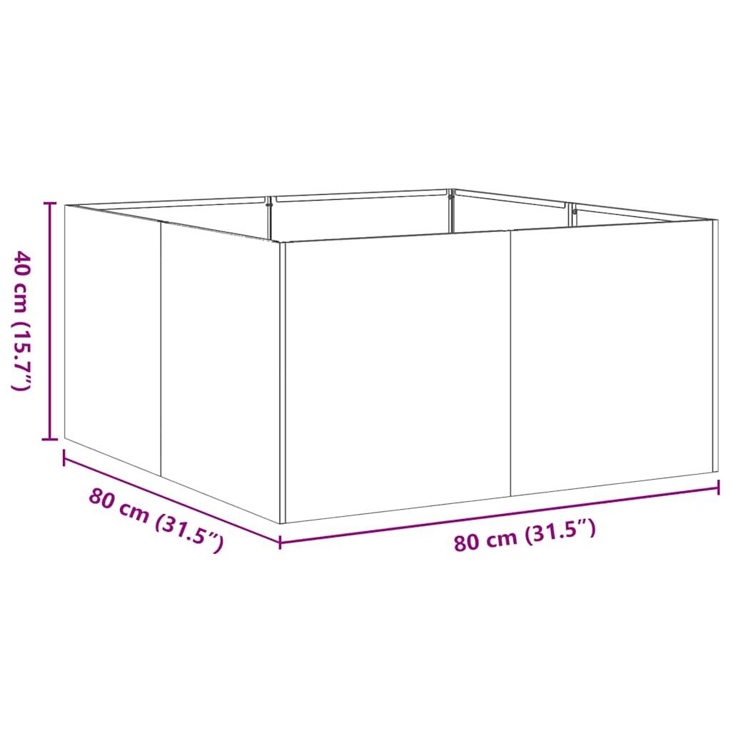 Jardinière acier inoxydable gris 80 x 80 x 40 cm - PANGIVO - Image 9