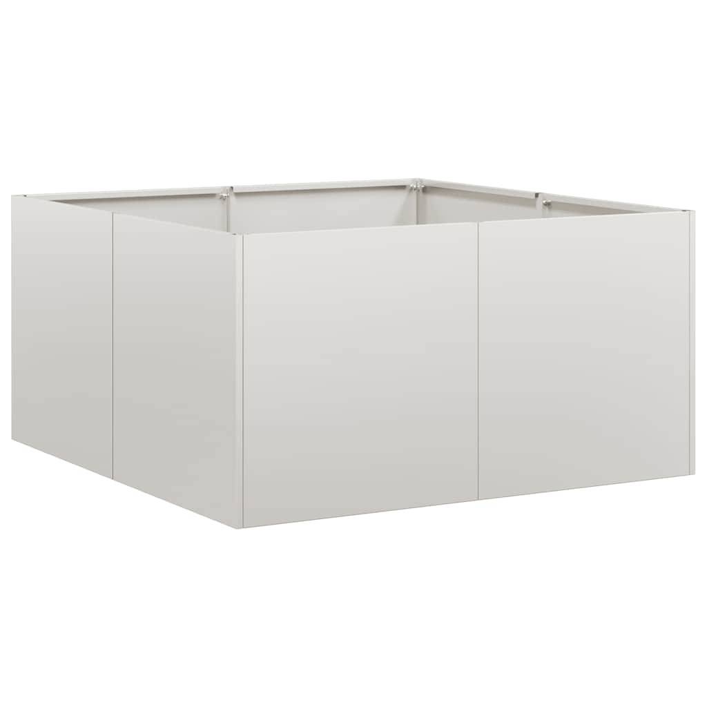 Jardinière acier inoxydable gris 80 x 80 x 40 cm - PANGIVO - Image 2