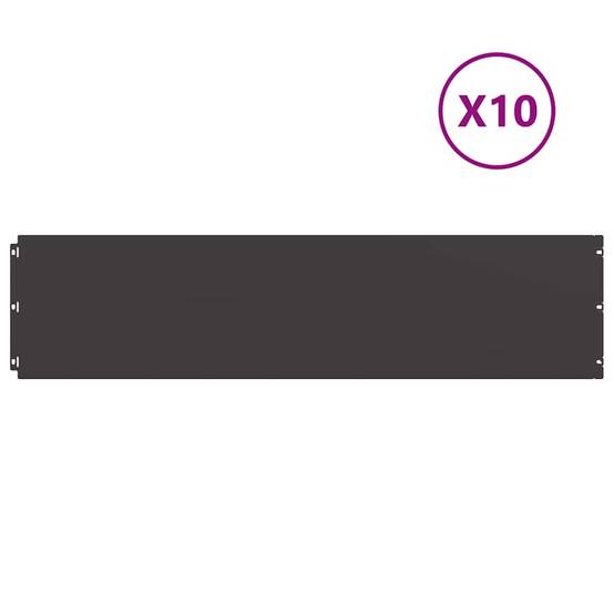 Bordure pelouse acier laminé jardin allée délimitation flexible 10pcs 25x103cm noir - ComfortXL Outdoor Living - Image 2