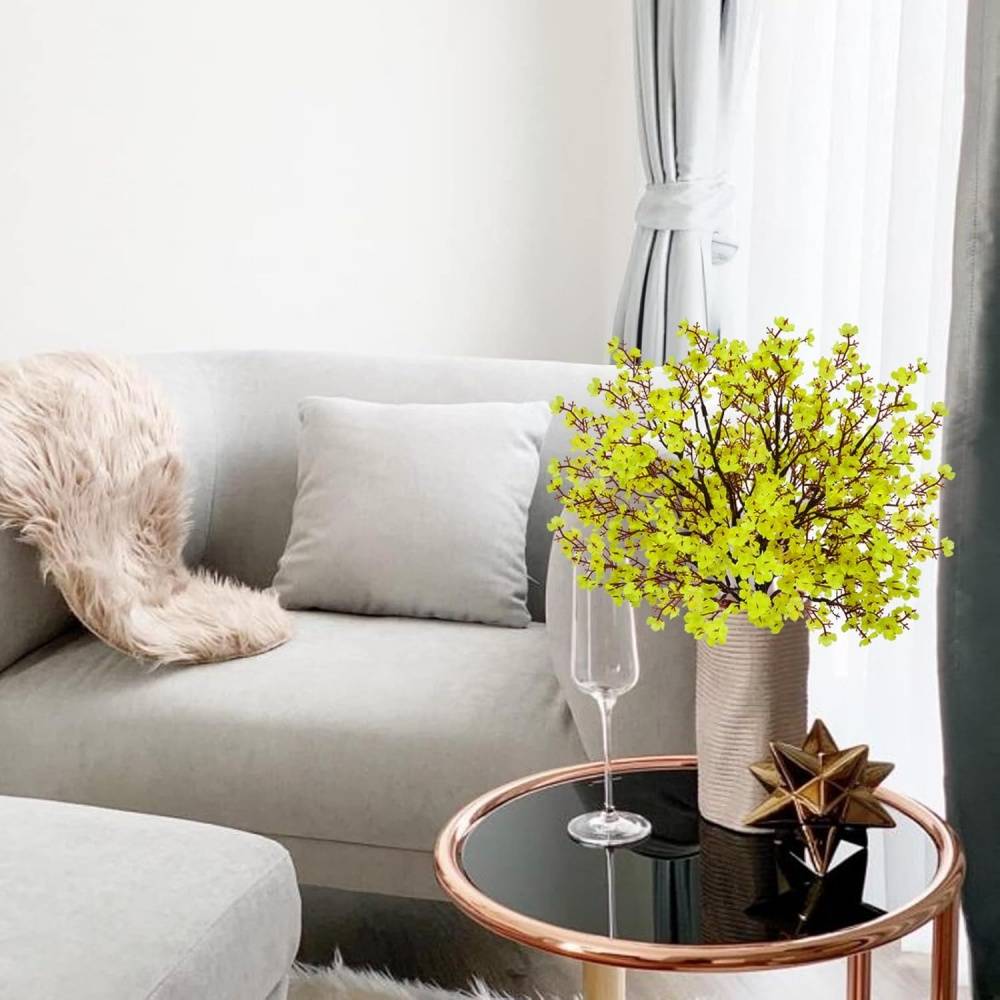 Lot De 8 Gypsophiles Artificielles Blanc – Fleurs En Soie Réalistes 48 Cm Pour Vase, Mariage, Déco Maison & Jardin Toute L'Année