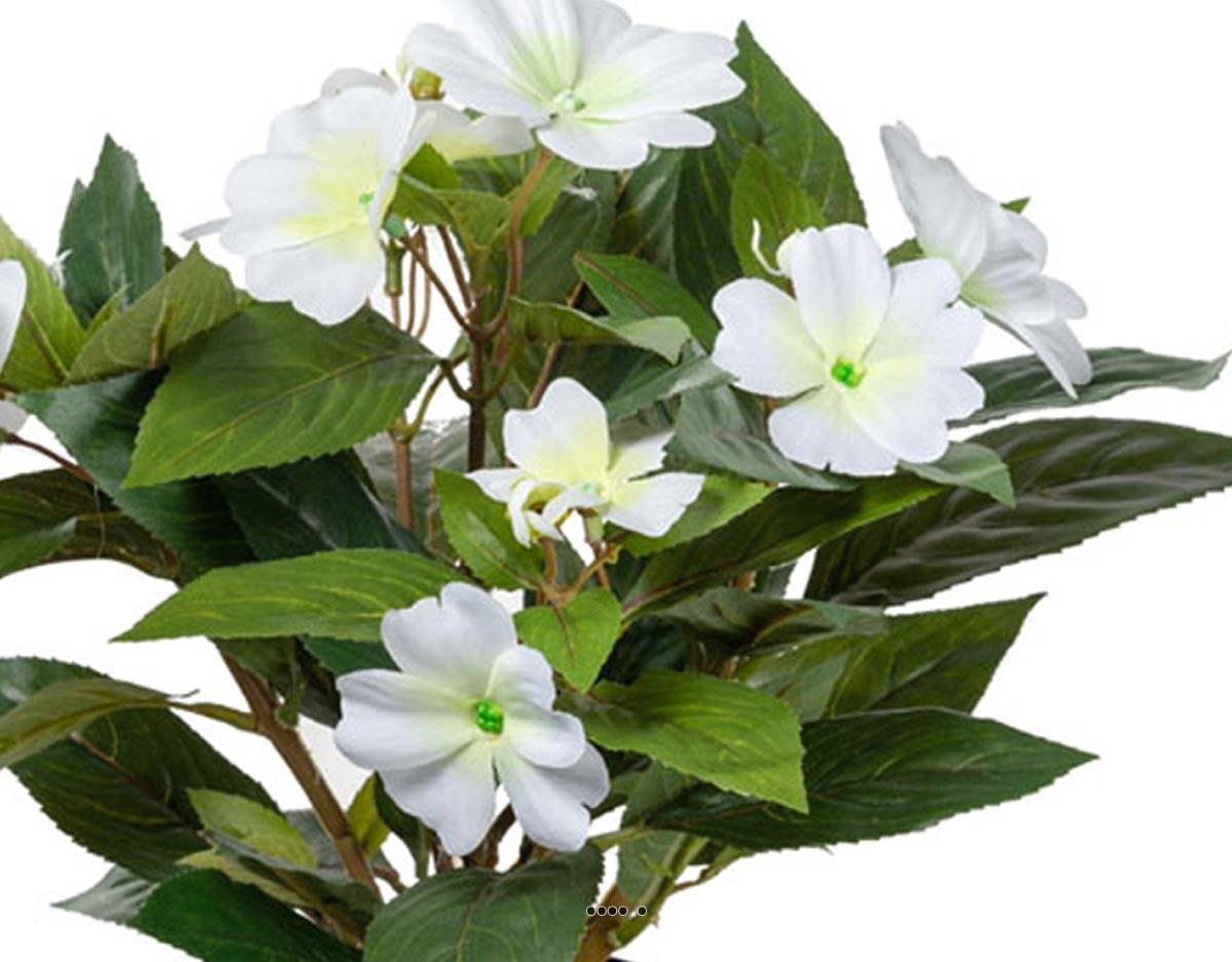 Artificielles - Grande Violette Africaine artificielle en pot, H 30 cm Crème - couleur: Crème - Imagen 3