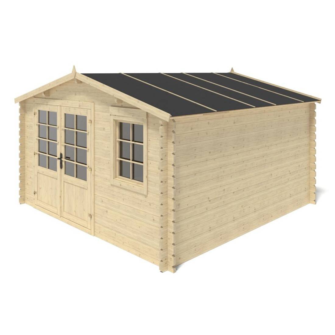 Altanka - Abri de jardin en bois - 15.21m2 - 3.9x3.9m - Ep. 40mm - Couleur: naturel - DOM658 - ALTANKA - Image 9