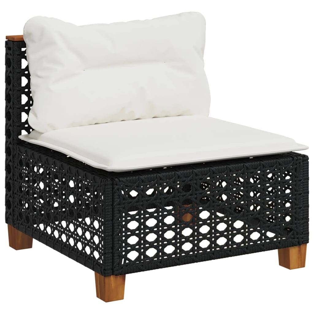 Vidaxl - Salon de jardin 8 pcs avec coussins noir résine tressée vidaXL 3261752 - Imagen 8