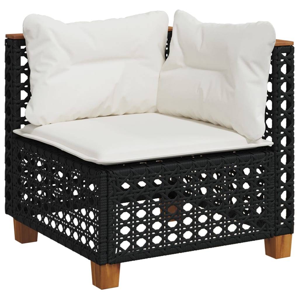 Vidaxl - Salon de jardin 8 pcs avec coussins noir résine tressée vidaXL 3261752 - Imagen 7