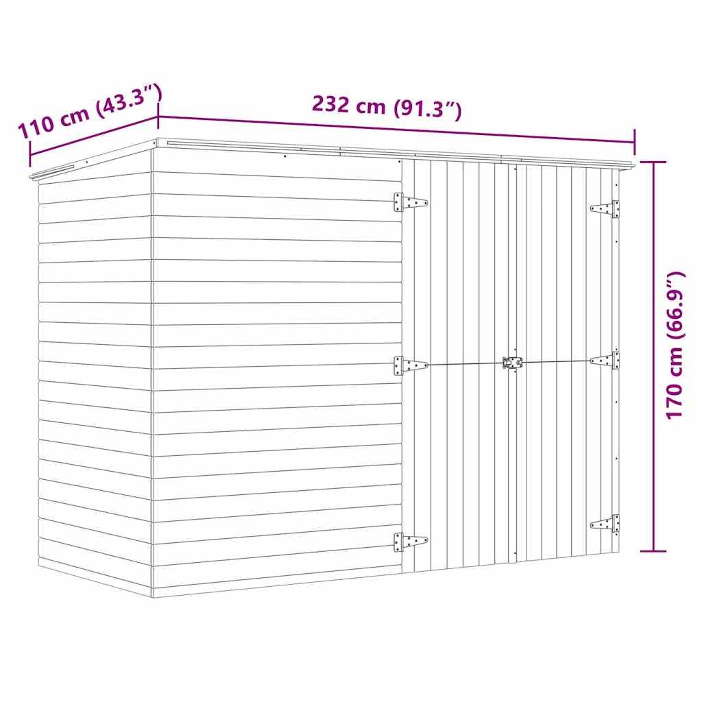 Vidaxl - Abri à vélo de jardin 232x110x170 cm Bois de pin imprégné vidaXL 3059875 - Image 3
