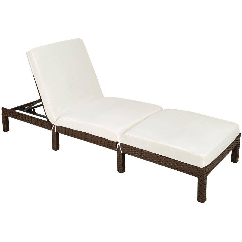 Helloshop26 - Bain de soleil transat meuble jardin 5 positions marron - Imagen 1