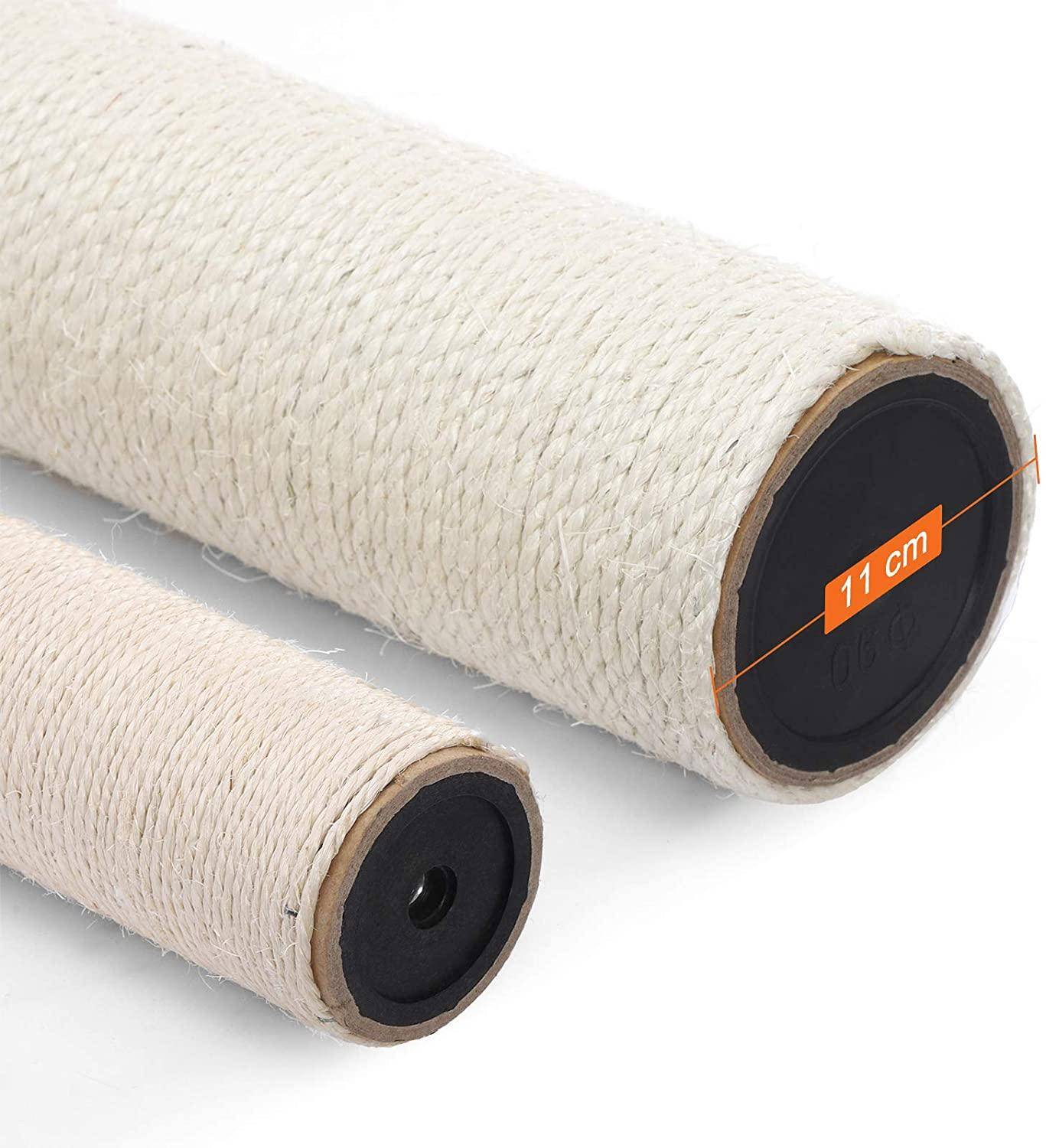 Helloshop26 - Arbre à chat avec plate forme d'observation hamac grande grotte troncs épais en sisal stable 112 cm beige - Imagen 2