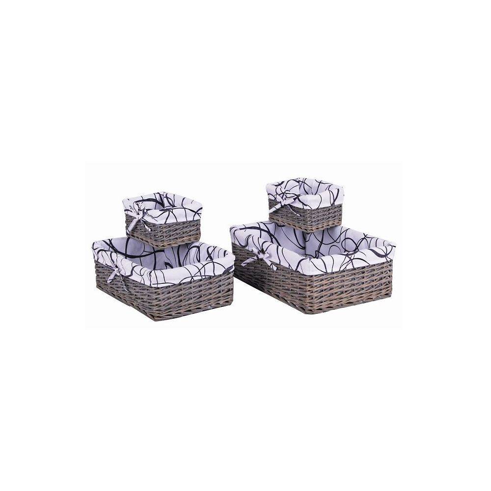 Aubry Gaspard - Corbeilles de rangement en éclisse grise (Lot de 4) - Imagen 3