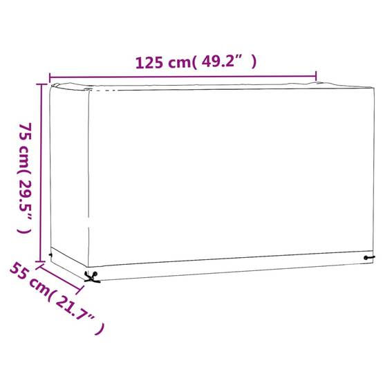 Vidaxl - Housses salon de jardin 2pcs 8œillets 125x55x75cm rectangulaire vidaXL 3155341 - Image 3