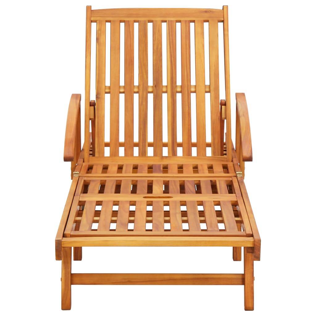 Vidaxl - Chaise longue de jardin avec coussin Bois d'acacia solide vidaXL 3061605 - Image 9