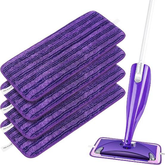 Pack de 4 Protections de Mop Lavables et Réutilisables pour Swiffer WetJet-IntiMeg - Image 1