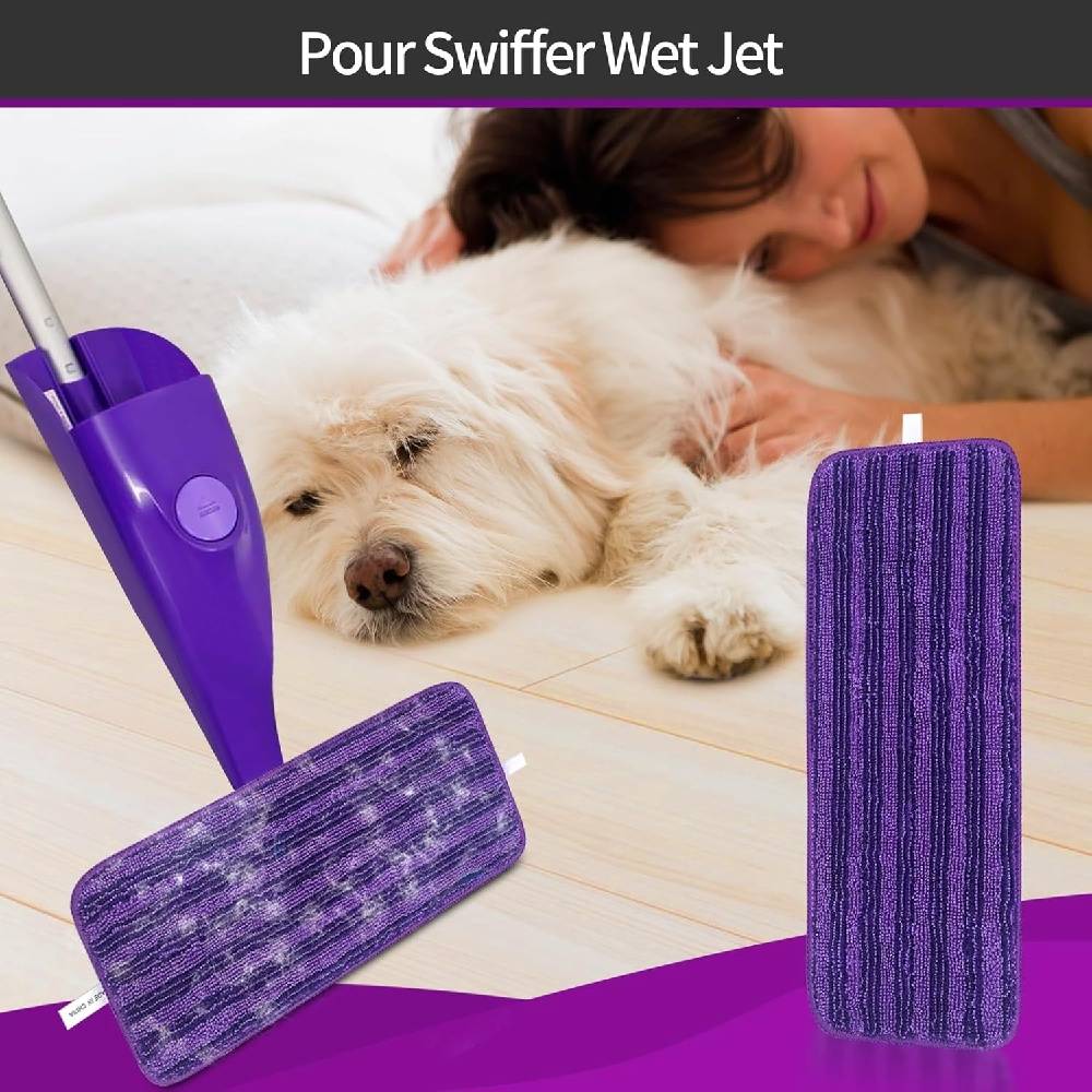 Pack de 4 Protections de Mop Lavables et Réutilisables pour Swiffer WetJet-IntiMeg - Image 5