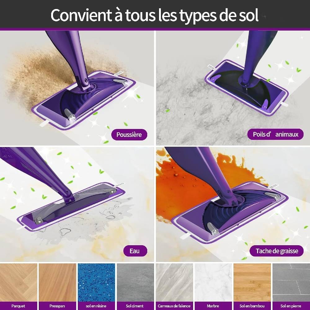 Pack de 4 Protections de Mop Lavables et Réutilisables pour Swiffer WetJet-IntiMeg - Image 4