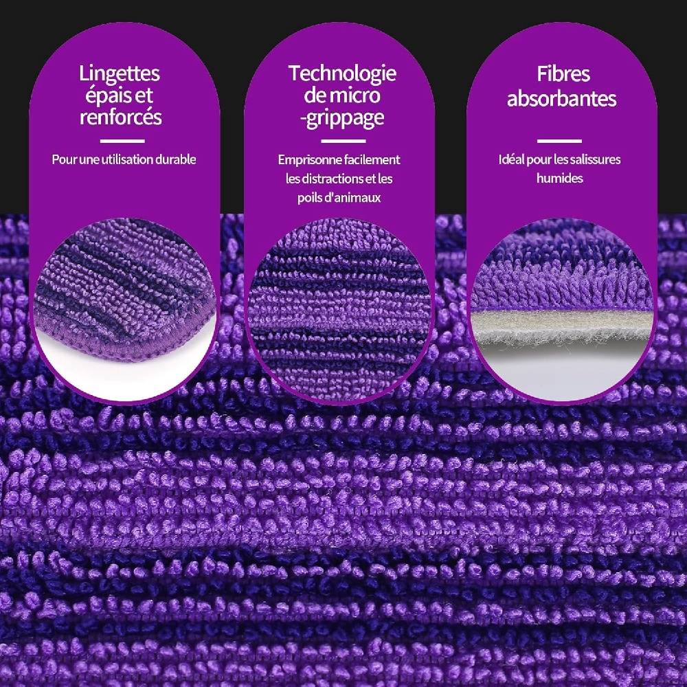 Pack de 4 Protections de Mop Lavables et Réutilisables pour Swiffer WetJet-IntiMeg - Image 3