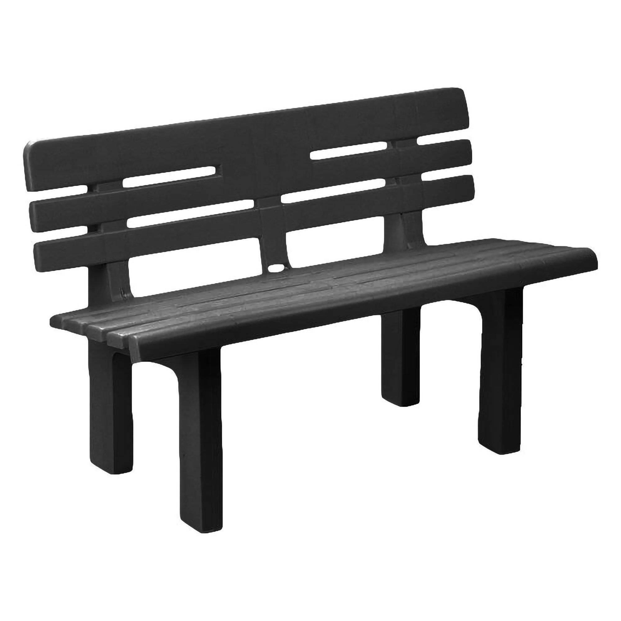 Dmora - Banc d'extérieur Daltobel, Banc de jardin Monobloc, Banc d'extérieur, 100% Made in Italy, 110x52h71 cm, Anthracite - Dmora - Imagen 1