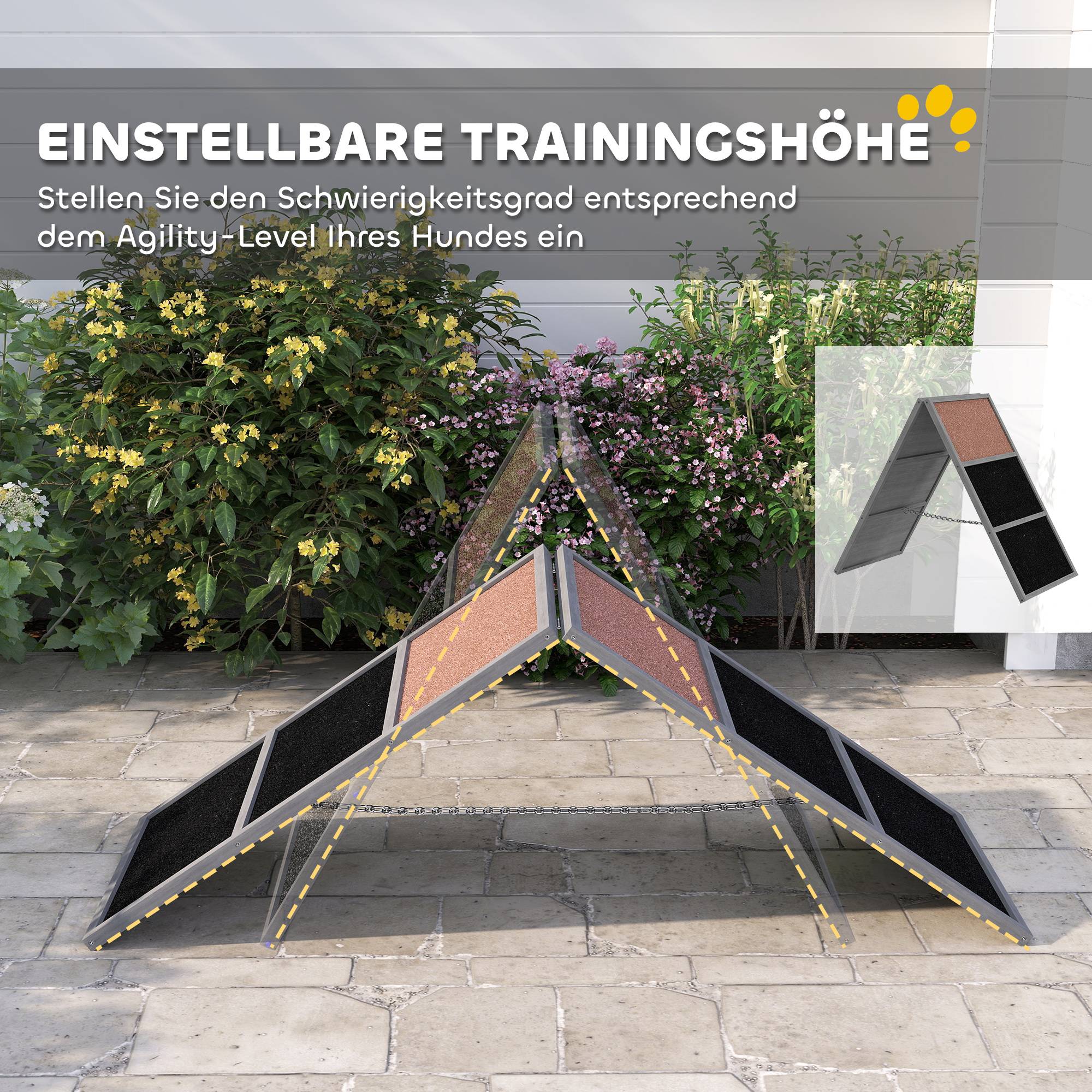Rampe d'agility pour chien bois gris 173 x 59 x 66 cm - PANGIVO - Image 6