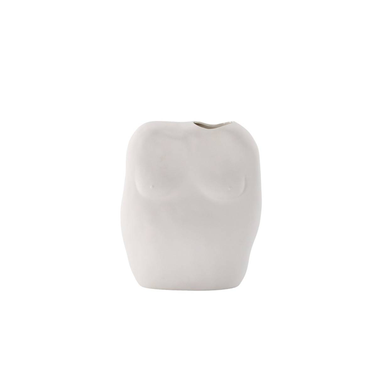 Vase Buste en Céramique "Romie" 28cm Blanc Cassé - Image 4