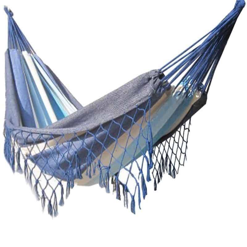 Hamac Detente - Hamac avec franges 1 personne bleu - Hamac Detente