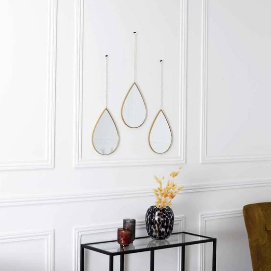The Home Deco Factory - Miroir suspendu goutte doré (Lot de 3) - Image 2