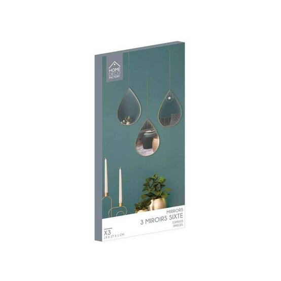 The Home Deco Factory - Miroir suspendu goutte doré (Lot de 3) - Image 4
