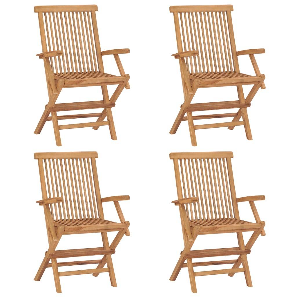 PANGIVO - Lot de 4 chaises de jardin bois teck massif rouge 55 x 60 x 89 cm - PANGIVO - Image 8