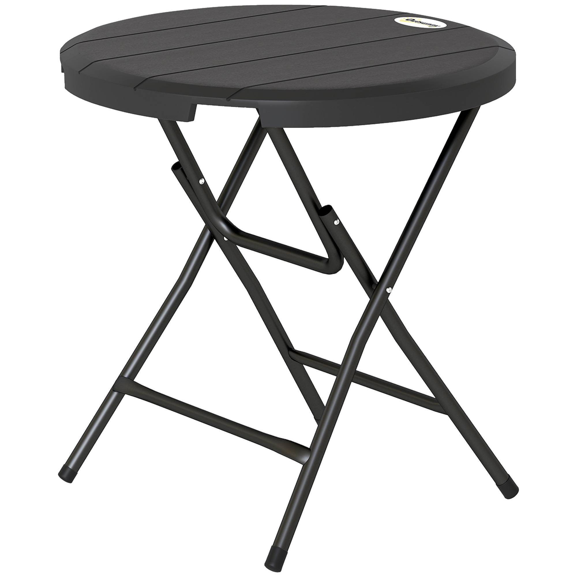 ComfortXL - Table de jardin ronde acier et HDPE gris foncé Ø80 cm pliante 4 places pour terrasse - ComfortXL Outdoor Living - Image 2