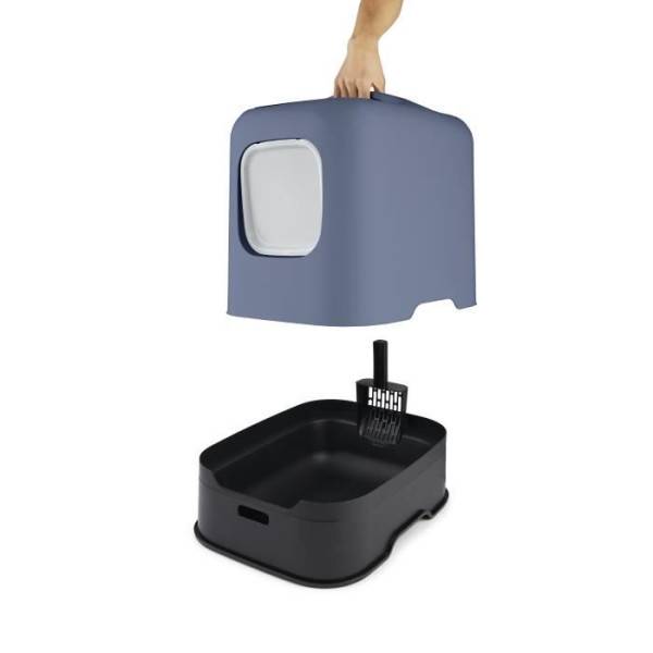 ROTHO - Maison toilette pour chat 51 x 39 x 40 cm - Bac a litiere - Bleu Horizon - Image 2