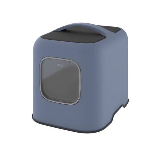 ROTHO - Maison toilette pour chat 51 x 39 x 40 cm - Bac a litiere - Bleu Horizon - Image 1