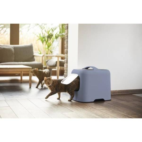 ROTHO - Maison toilette pour chat 51 x 39 x 40 cm - Bac a litiere - Bleu Horizon - Image 3