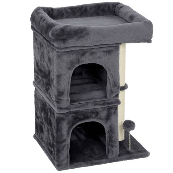 Arbre à chat Peluche et sisal Pour grands chats Repos 66cm Gris foncé - ComfortXL Outdoor Living - Image 2