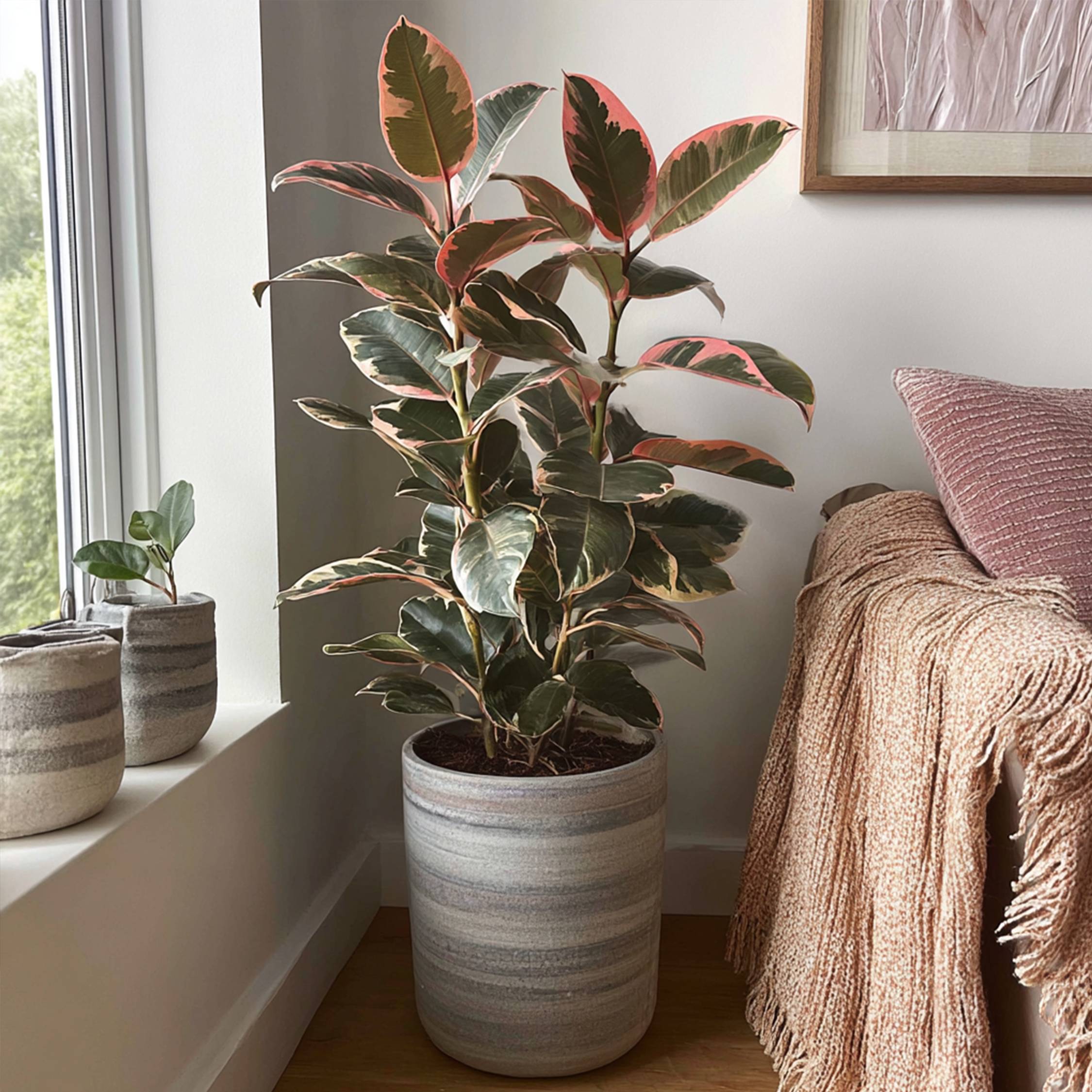 Plant In A Box - Caoutchouc - Ficus Elastica 'Belize' - Hauteur 75-100cm - ⌀24cm - Image 3