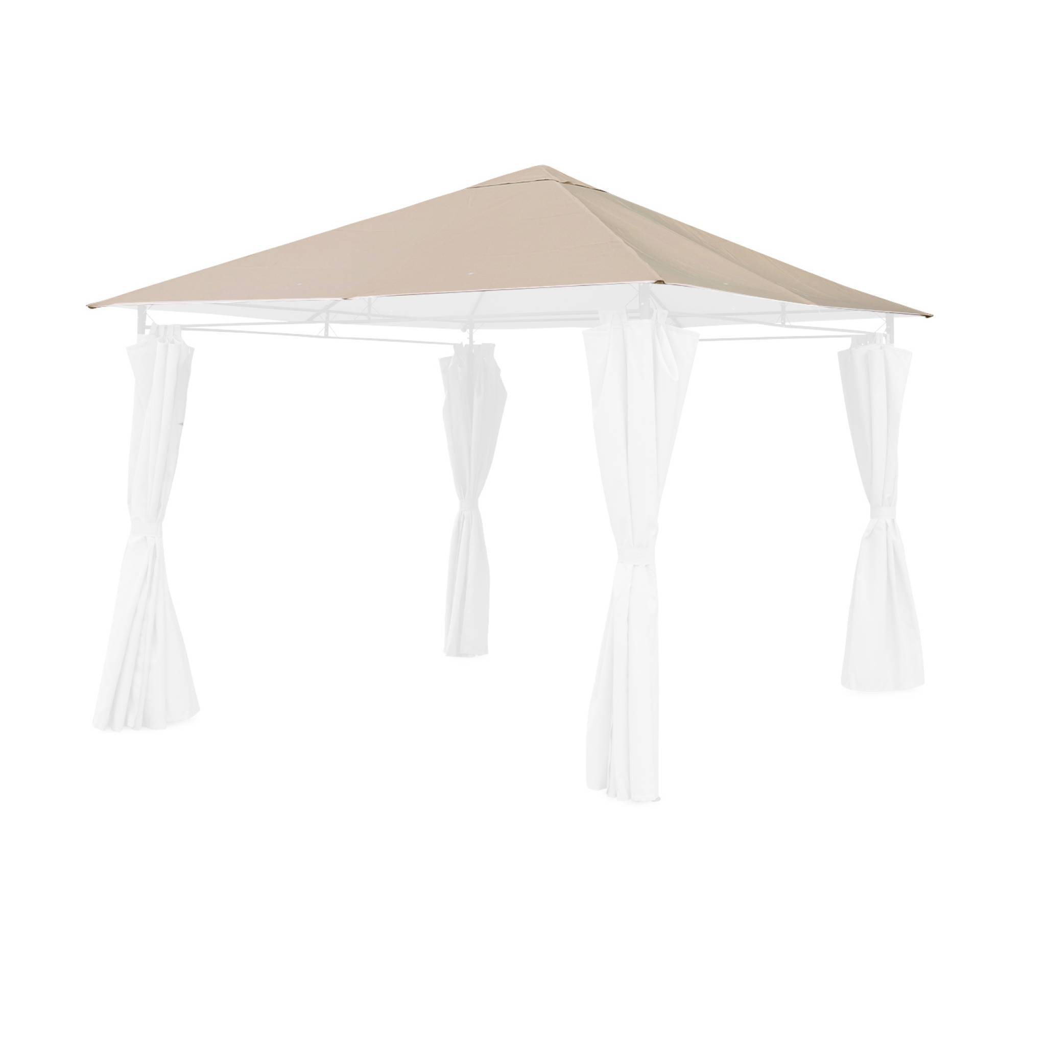 Toile de toit beige pour tonnelle 3x3m Elusa - toile de rechange pergola. toile de remplacement | sweeek - Image 1