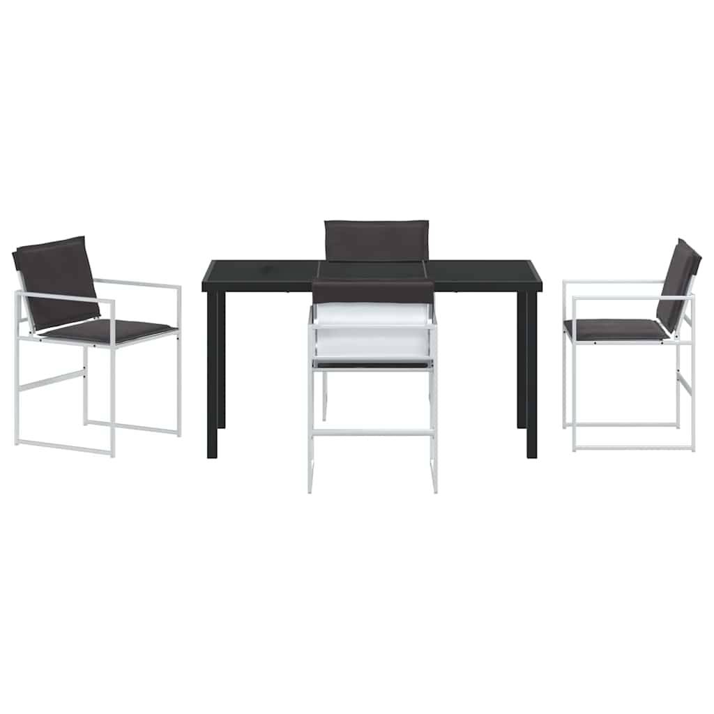 Ensemble de salle à manger de jardin acier et textilène blanc 140 x 70 x 73 cm, Poids:44.85kg - PANGIVO - Image 7