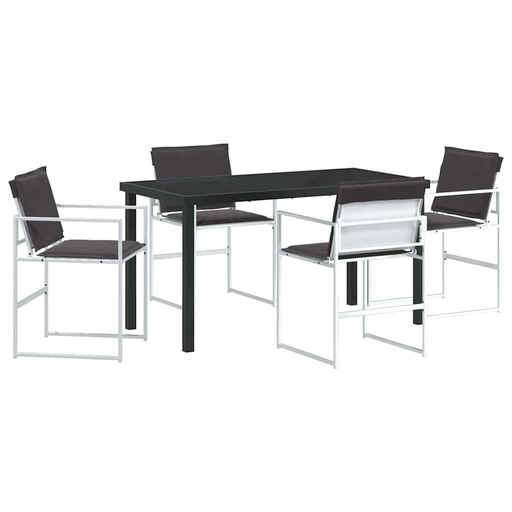 Ensemble de salle à manger de jardin acier et textilène blanc 140 x 70 x 73 cm, Poids:44.85kg - PANGIVO - Image 2
