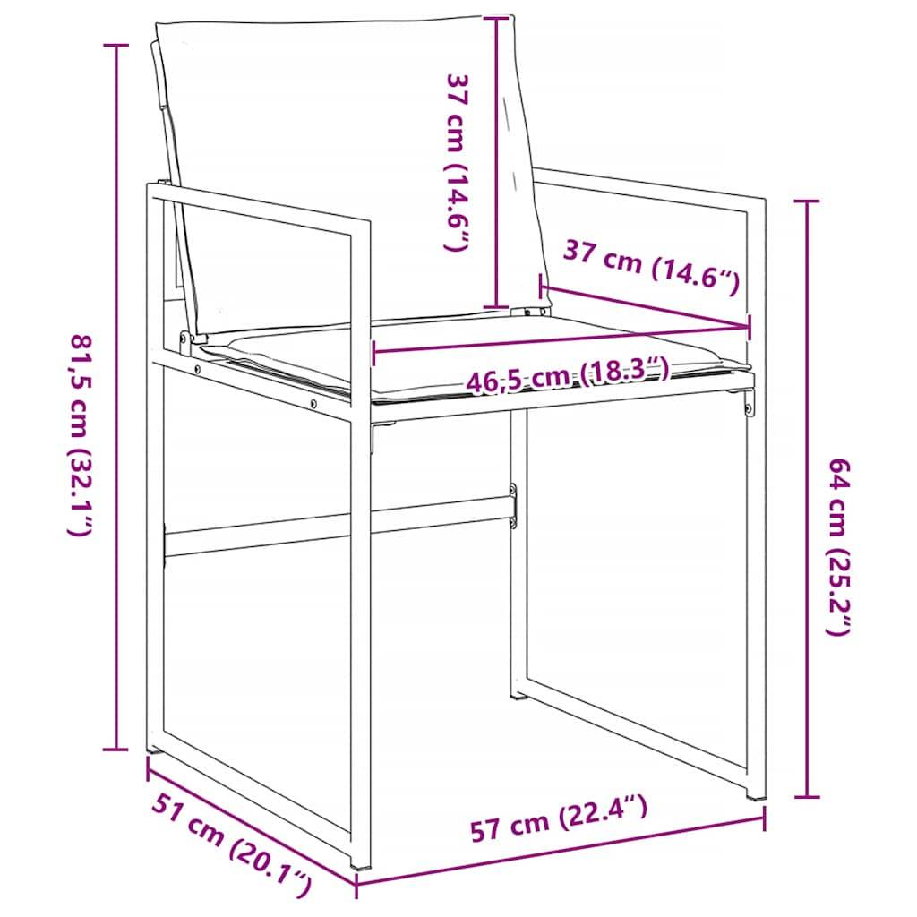 Ensemble de salle à manger de jardin acier et textilène blanc 140 x 70 x 73 cm, Poids:44.85kg - PANGIVO - Image 8