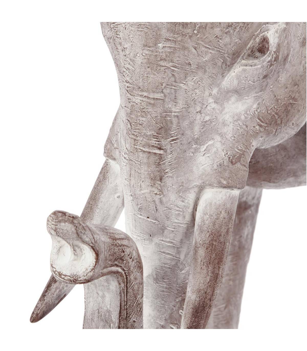 Objet décoratif Éléphant en Résine effet  Blanchi H 46 cm - Imagen 2