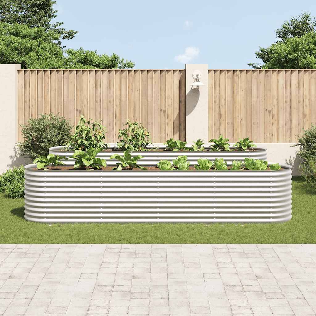 ComfortXL - Carré potager surélevé 400x80x81 cm acier galvanisé potager Argenté – ComfortXL Outdoor Living - Image 3