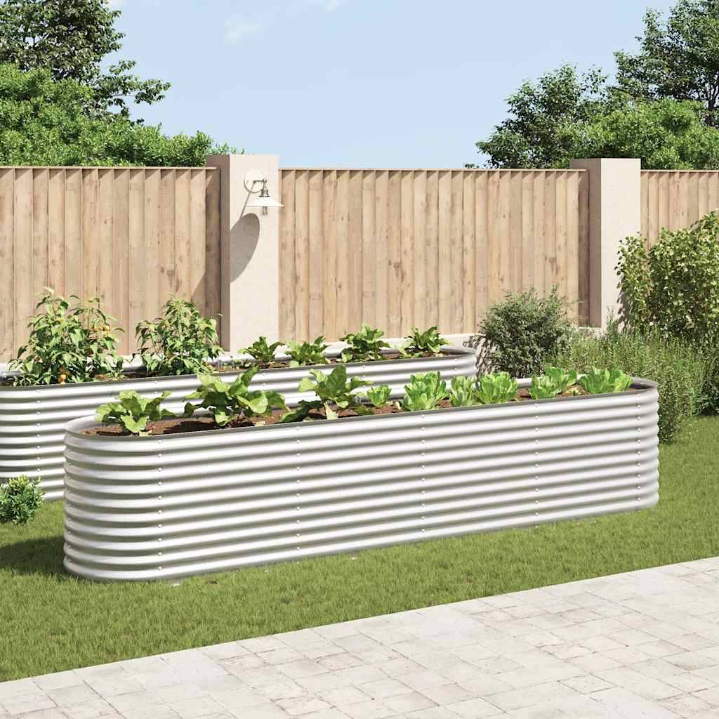 ComfortXL - Carré potager surélevé 400x80x81 cm acier galvanisé potager Argenté – ComfortXL Outdoor Living - Image 1