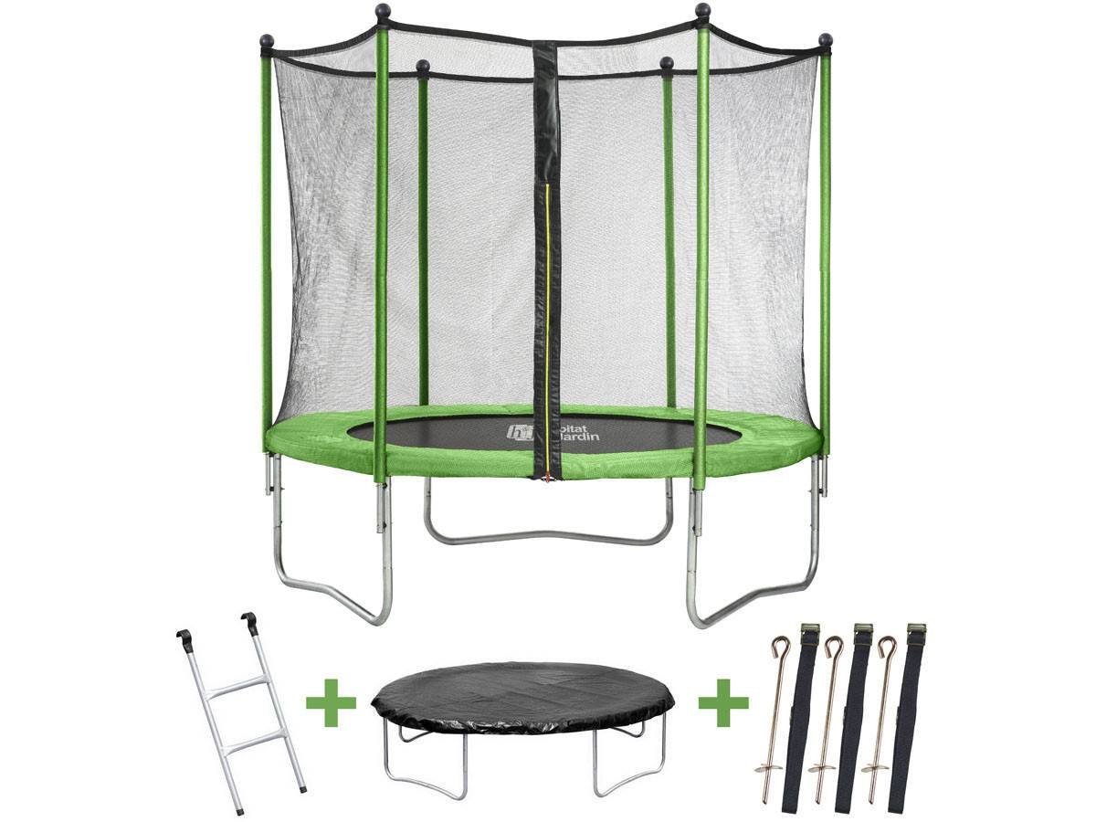 Trampoline "yoopi" - ø 3.05 M - Avec Filet + échelle + Couverture + Kit D'ancrage -habitat Et Jardin - Image 1