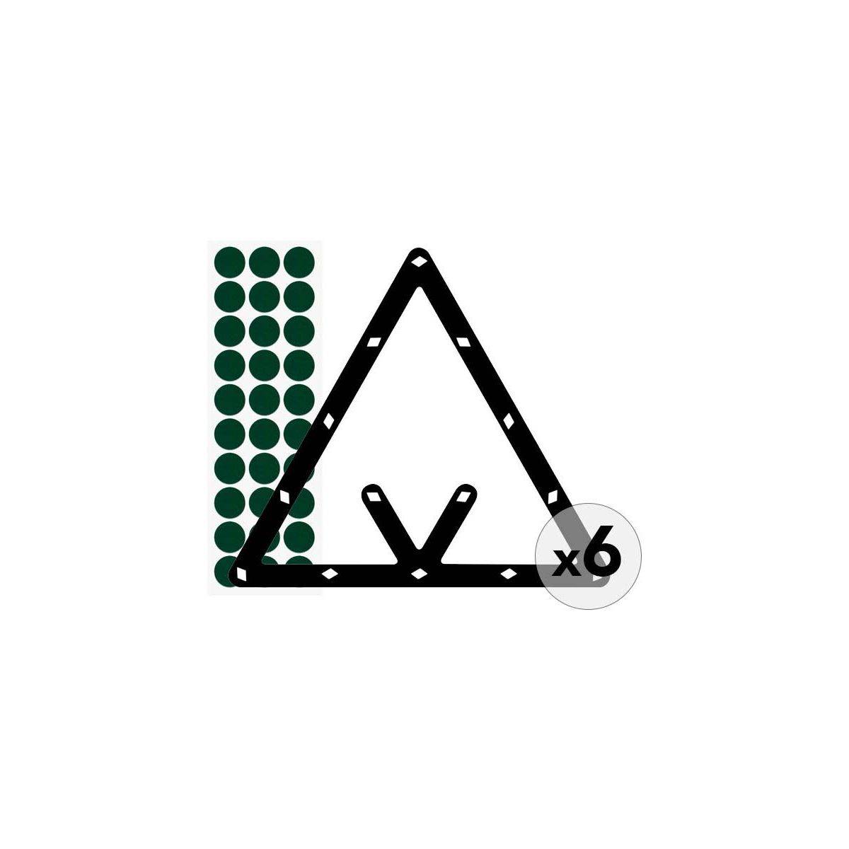 Jardindeco - Triangle de positionnement multi-combinaisons pour billes de 57mm (Lot de 6)