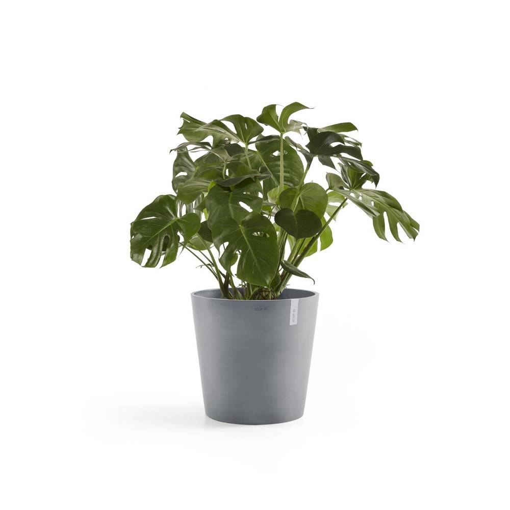 Ecopots - Pot Rond Amsterdam 50 Bleu Gris + réservoir d'eau - Ø 50 x H. 43,8 cm - 62 L ECOPOTS - Imagen 1