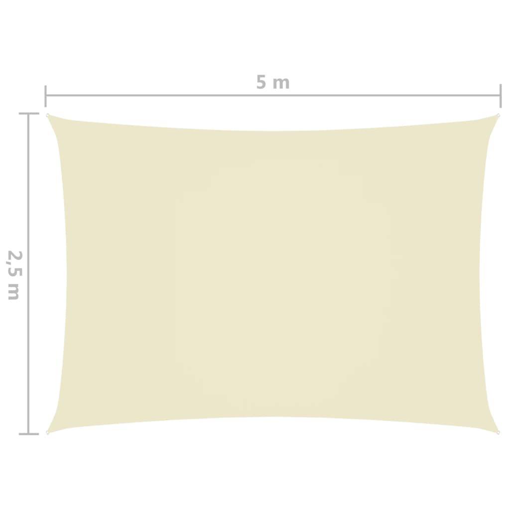 Helloshop26 - Voile toile d'ombrage parasol tissu oxford rectangulaire 2,5 x 5 m crème - Imagen 6