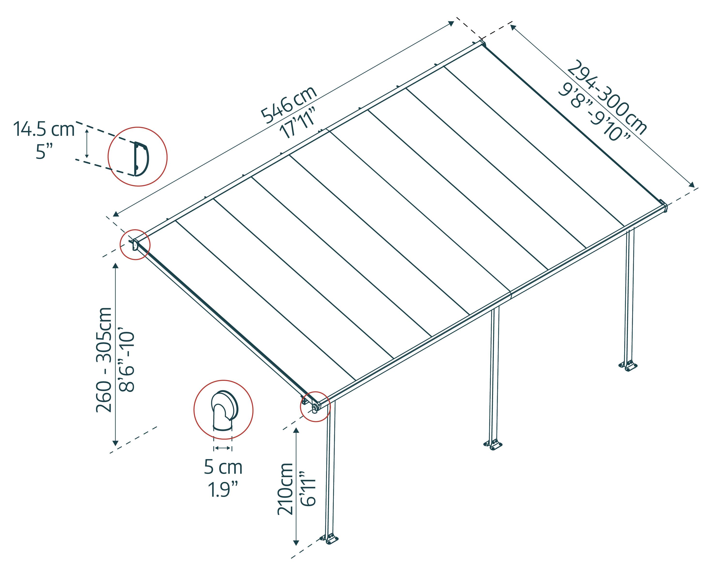 Canopia - Canopia Pergola Feria 3X5,5 Grise - Imagen 7