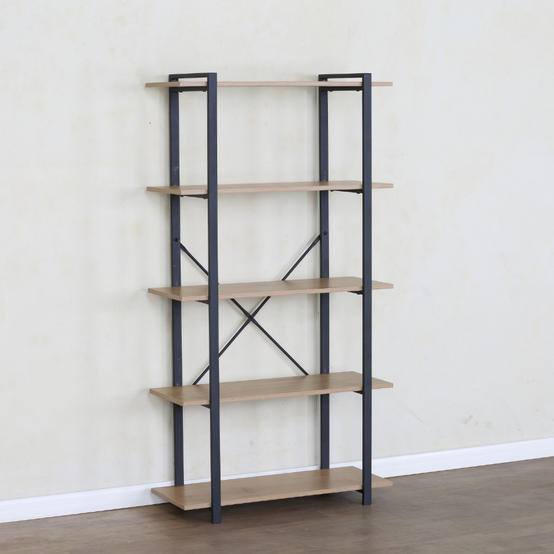 Etagère 5 rangements 150 cm bois et noir TYDO - Image 5