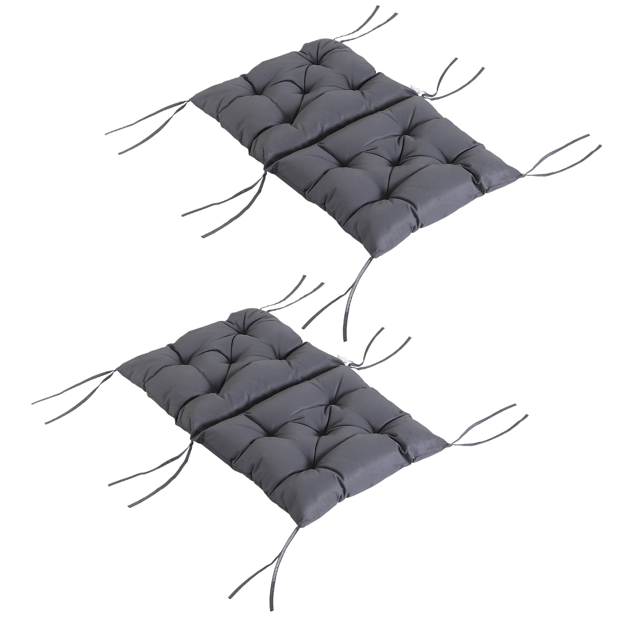 Lot de 2 coussins d'assise, 98 cm x 50 cm x 8 cm, avec attaches, rembourrés et lavables. Coussins ergonomiques pour la maison